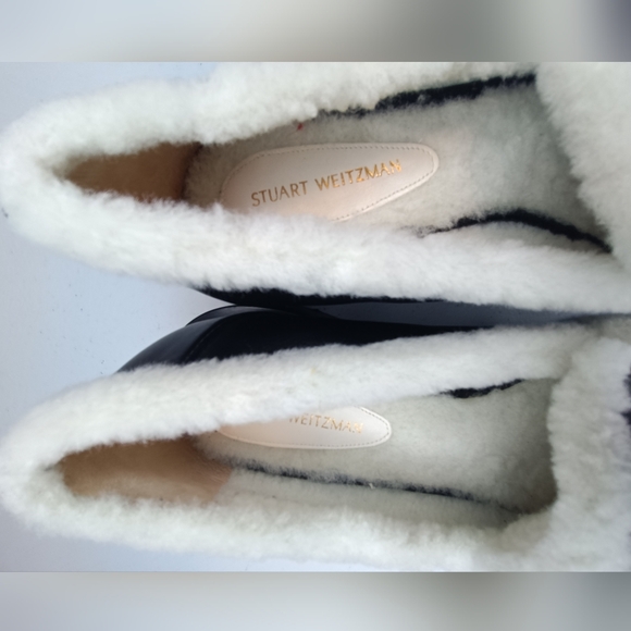 Stuart Weitzman Palmer Chill loafer in black leather with shearling trim 8.5 - Picture 6 of 12